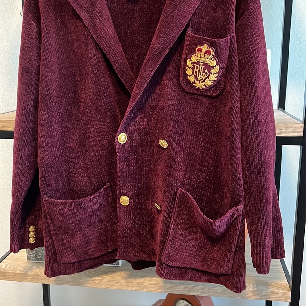Lauren Ralph Lauren Burgundy Blazer with Gold Accents - Picture 5 of 6